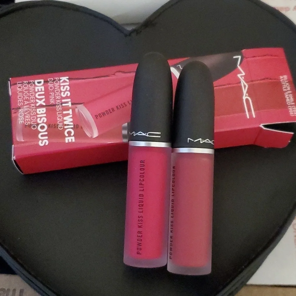 MAC cosmetics kiss it twice powder kiss‎ liquid duo pink new